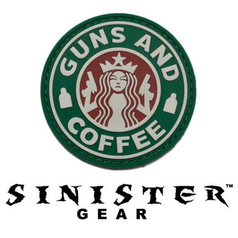 Sinister Gear "Guns and Coffee (Beer)" PVC Patch - Color