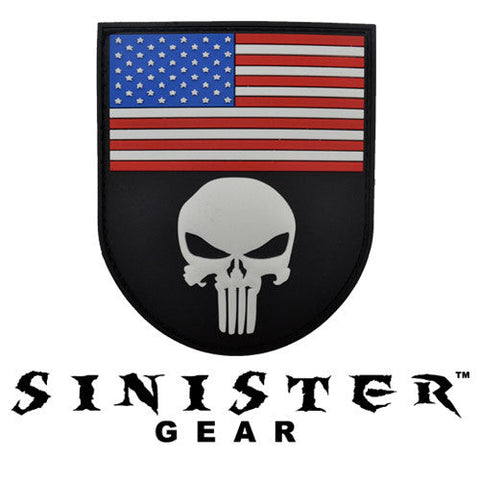 Sinister Gear "Punisher/American Flag" PVC Patch - Color