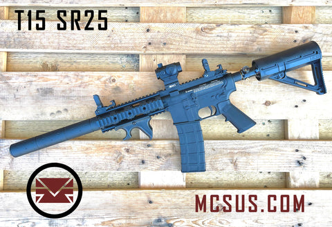 Custom T15 SR25 Semi Auto Sniper Custom Paintball Gun