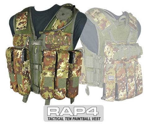 Tactical Ten Paintball Vest, Large Size (Italian Camo)