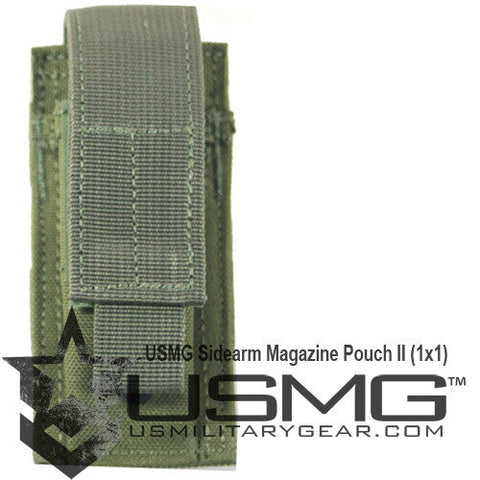 OLIVE DRAB MOLLE Single Sidearm Magazine Pouch