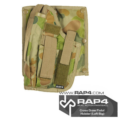 Cross Draw Pistol Holster (Australian Camo Left Hand - Large) for Strikeforce/ Tactical Ten Vest  (Clearance Item)