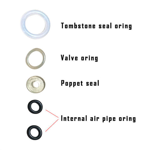 Bolt/Blizzard/Storm/Tornado/Vortex Valve Seal Kit (Internal air version)