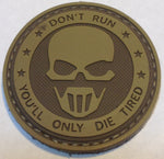 Sinister Gear "Don't Run" PVC Patch Tan