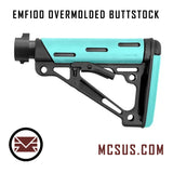 EMF100 MG100 OverMolded Carbine Buttstock With Mil-Spec Buffer Tube and Adapter