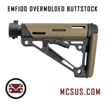 EMF100 MG100 OverMolded Carbine Buttstock With Mil-Spec Buffer Tube and Adapter