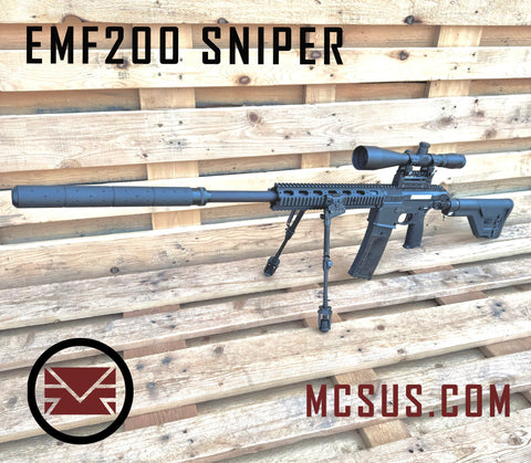 EMF200 SR25 Sniper Custom Paintball Gun With (Air Tank In Stock Option)