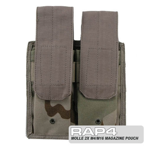 MOLLE Double M4 DMAG & Helix Magazine Pouch (British DPM Desert) Clearance Item