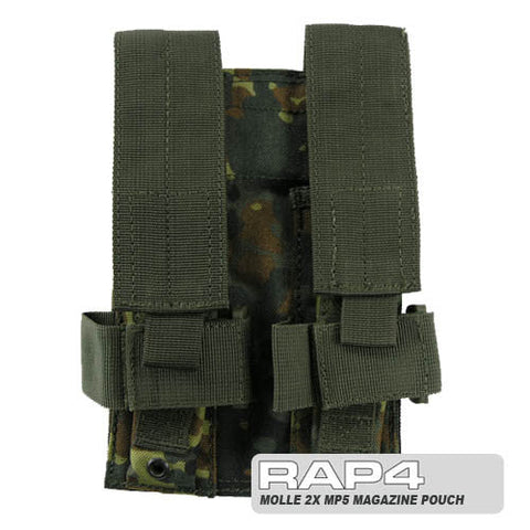 German Flecktarn MOLLE Double MP5 Magazine Pouch (Clearance Item)