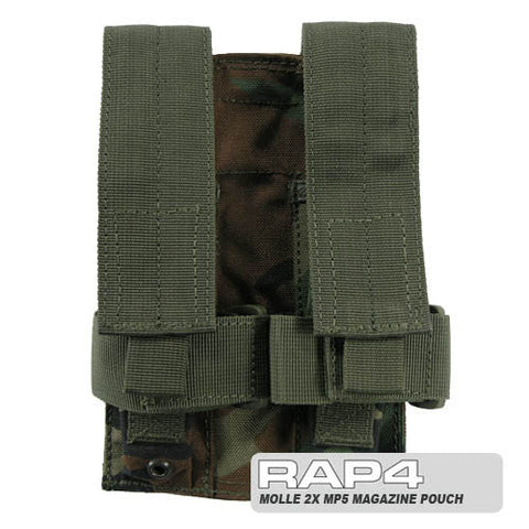 Woodland MOLLE Double MP5 Magazine Pouch (Clearance Item)