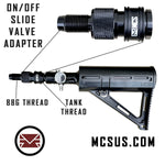integrated On/Off Slide Valve Air Adapter (Female Side Air Tank Thread - Male Side 88g Thread)