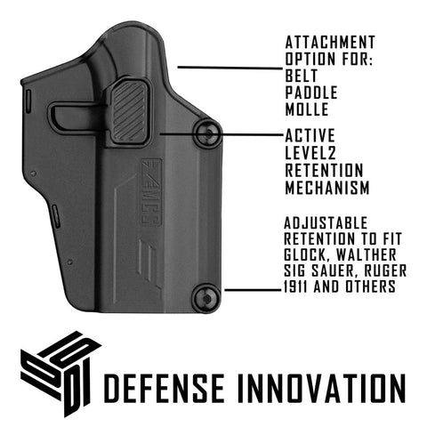 Universal Hoslter (Glock, S&W, Sig Sauer, Walther, Ruger 1911 and Others) Left/Right Hand