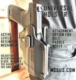 Universal Holster (Glock, S&W, Sig Sauer, Walther, Ruger, 1911, Springfield Armory, Beretta, CZ, Fit 80+ Pistols) Left/Right Hand