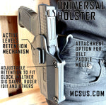 Universal Holster (Glock, S&W, Sig Sauer, Walther, Ruger, 1911, Springfield Armory, Beretta, CZ, Fit 80+ Pistols) Left/Right Hand